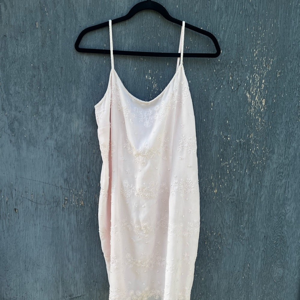Vintage Elegant Pink beaded Slip Dress